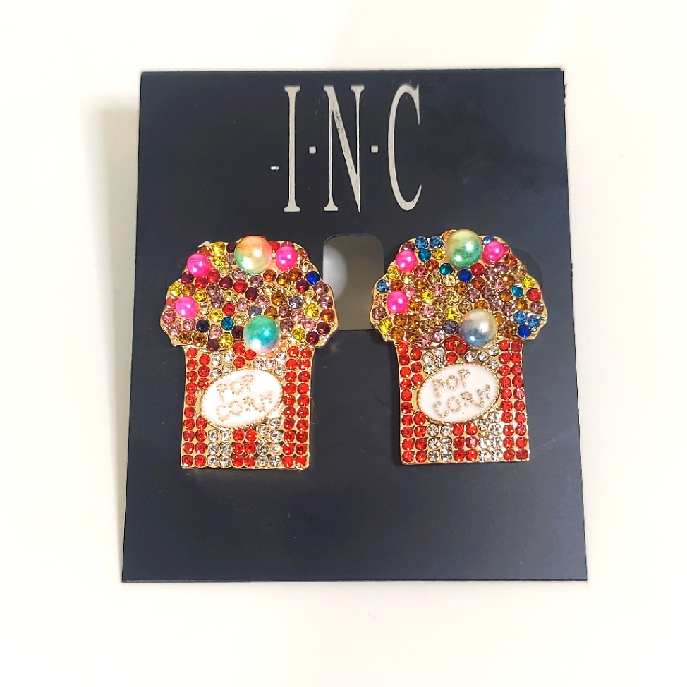 I.N.C Popcorn Multicolor Rhinestone Earrings